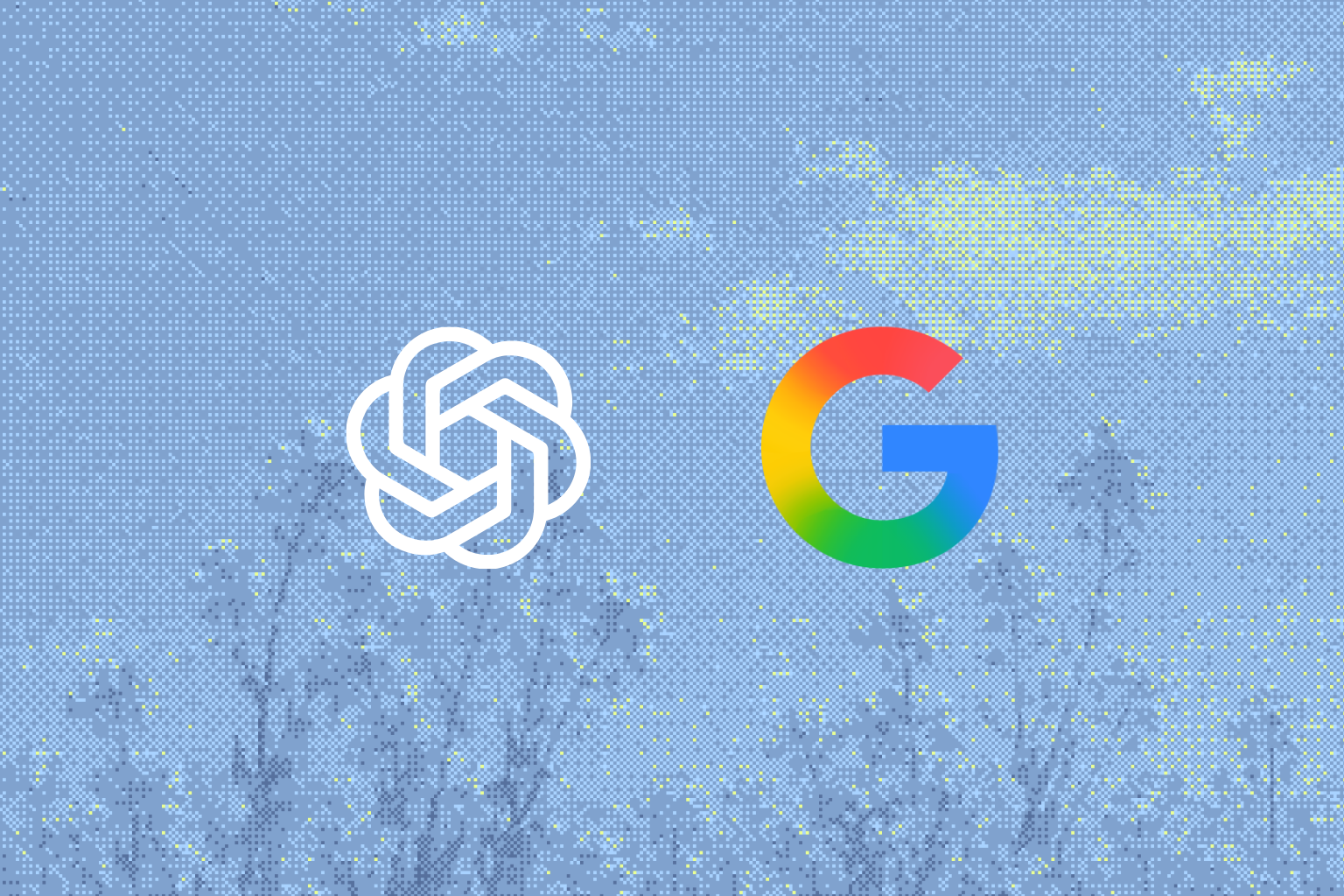 OpenAI and Google logos representing customers searching with AI instead of Google